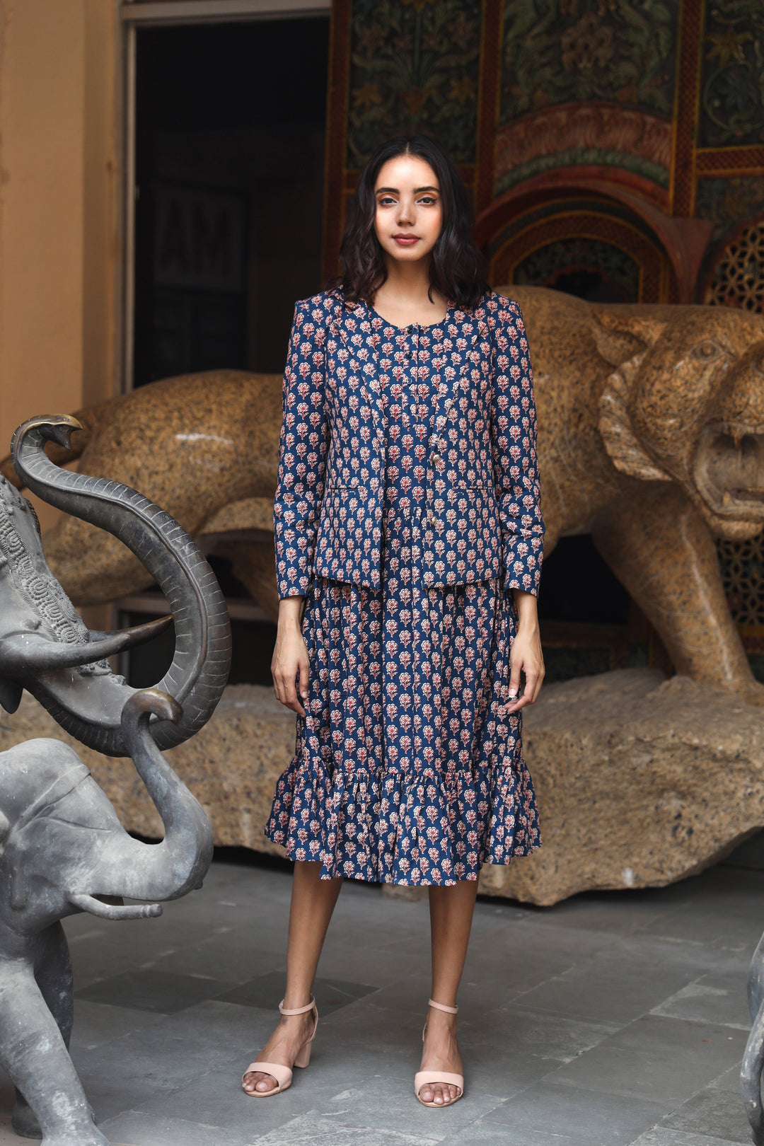 Aqsa Blue Dress Gulabo Jaipur