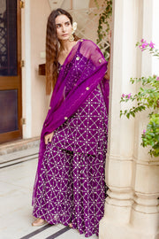 Bahaar Purple Sharara Set Gulabo Jaipur