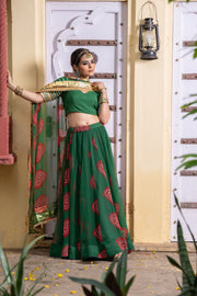 Chanchal Green Georgette Lehenga Set With Dupatta 2