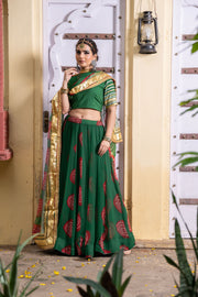 Chanchal Green Georgette Lehenga Set With Dupatta 4