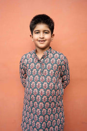 Chiku Green  Block Print Cotton Kurta Pant Set 5