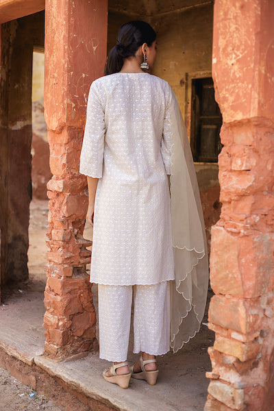 Classic Nude Chikan Set Gulabo Jaipur