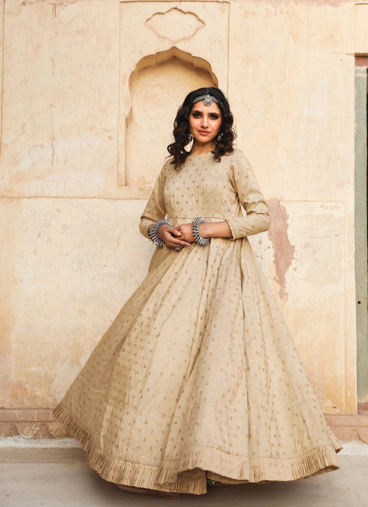DAULAT BEIGE GOWN Gulabo Jaipur