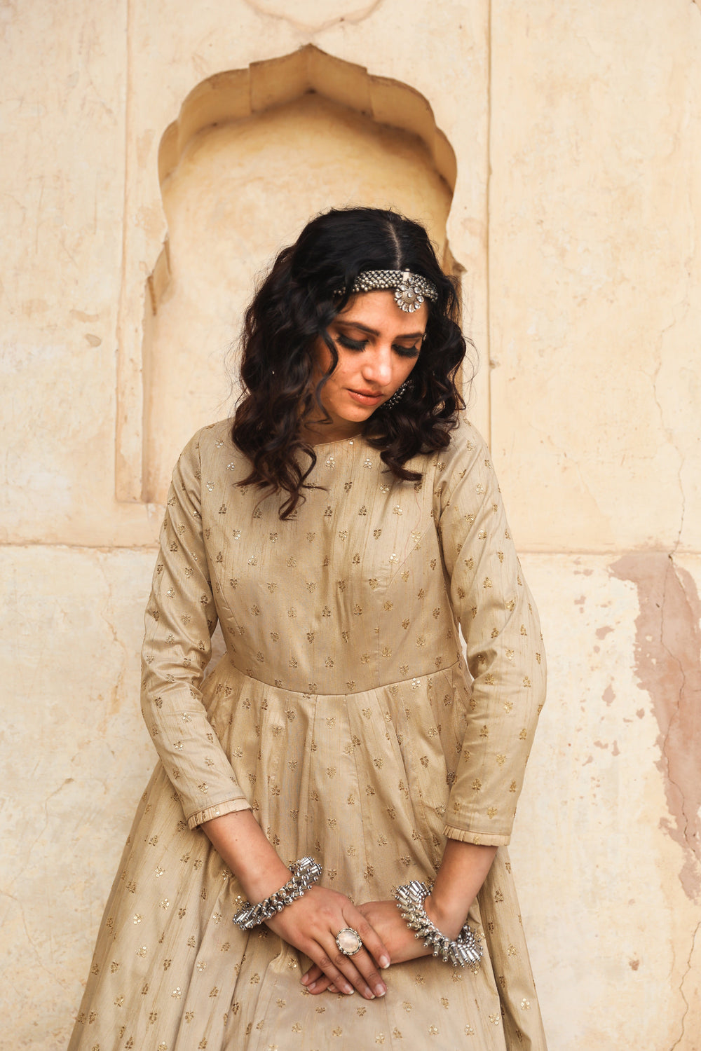 DAULAT BEIGE GOWN Gulabo Jaipur