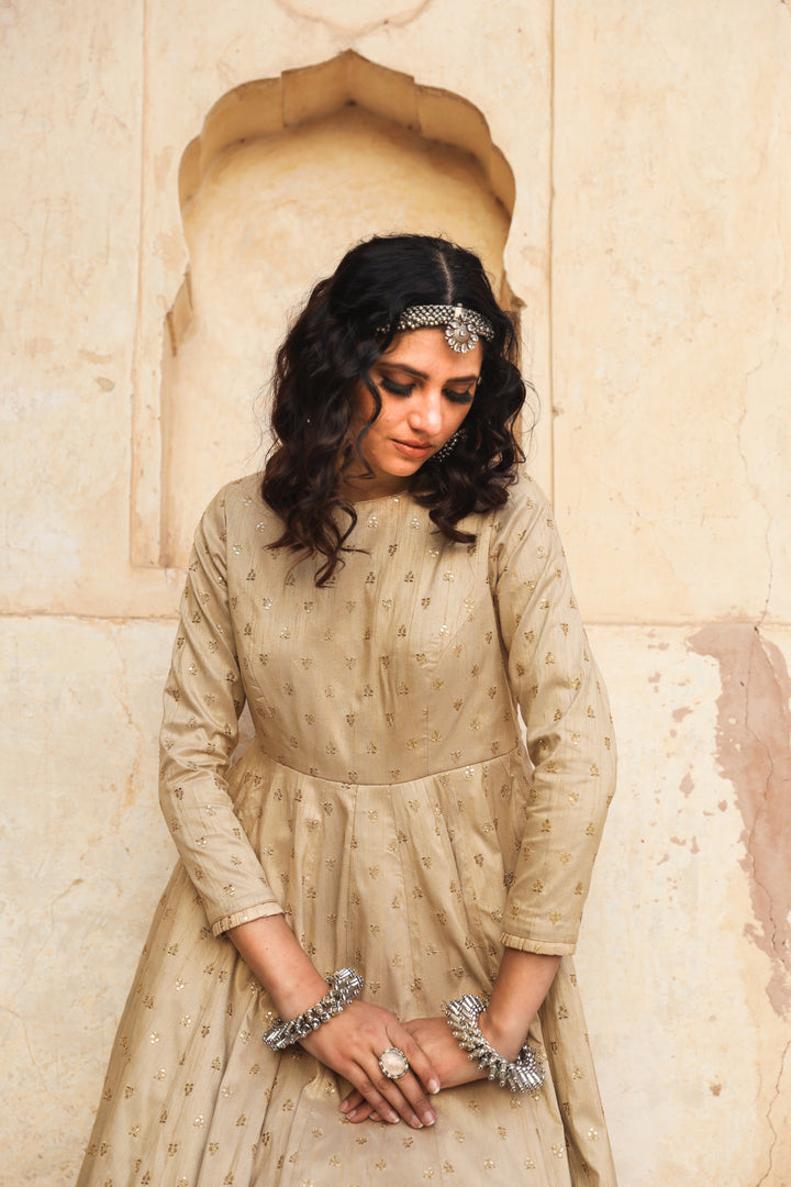 DAULAT BEIGE GOWN Gulabo Jaipur