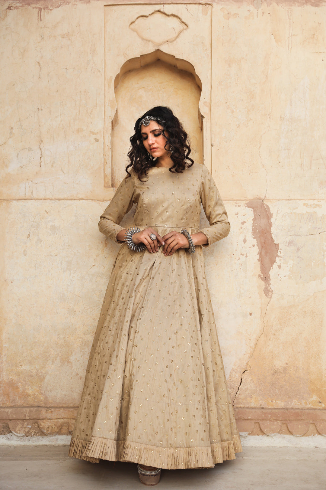 DAULAT BEIGE GOWN Gulabo Jaipur