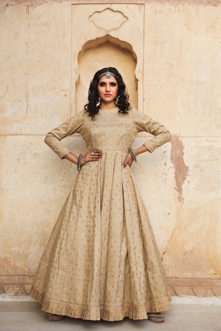 DAULAT BEIGE GOWN Gulabo Jaipur