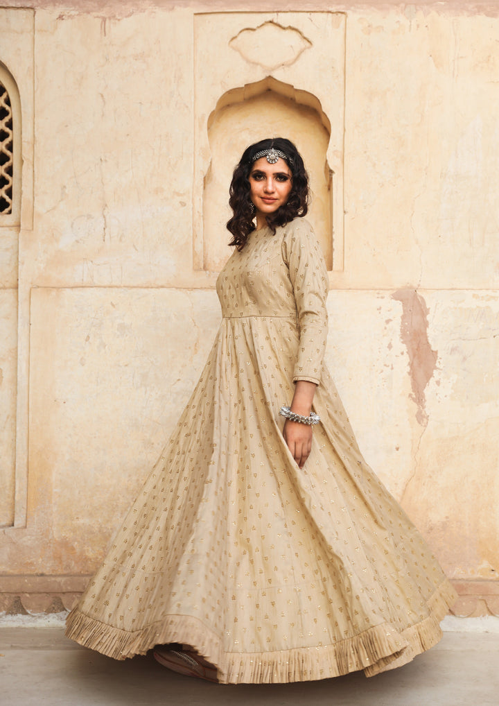DAULAT BEIGE GOWN Gulabo Jaipur
