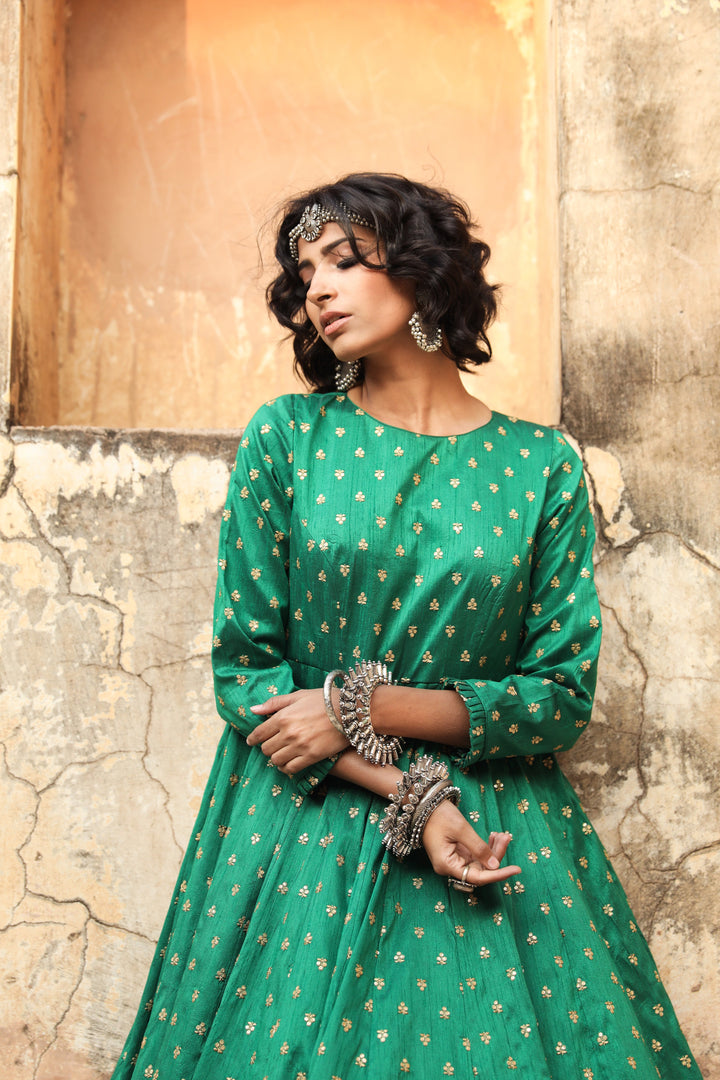DAULAT GREEN GOWN Gulabo Jaipur