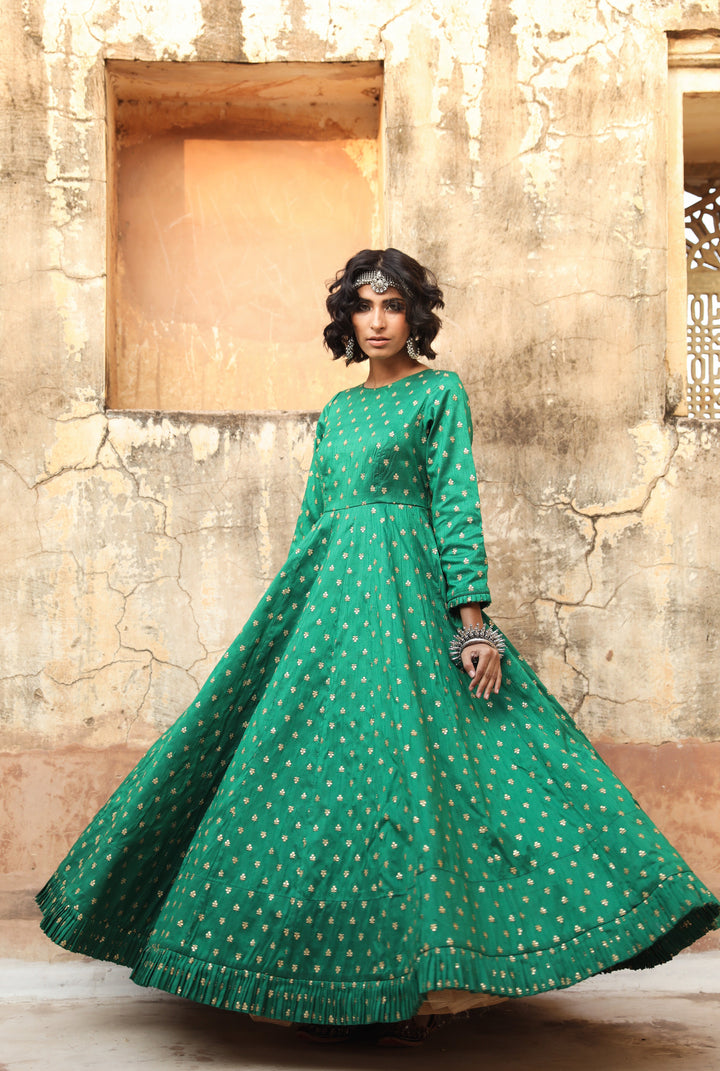 DAULAT GREEN GOWN Gulabo Jaipur