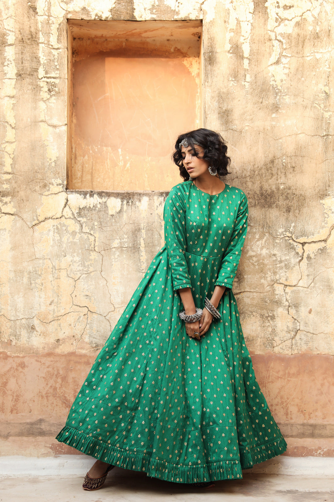 DAULAT GREEN GOWN Gulabo Jaipur