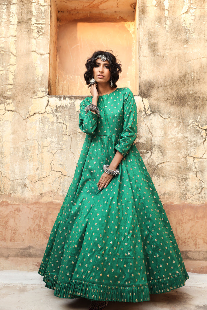 DAULAT GREEN GOWN Gulabo Jaipur