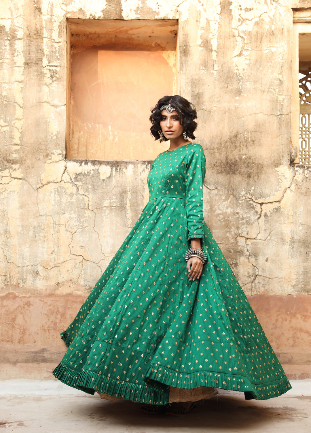 DAULAT GREEN GOWN Gulabo Jaipur