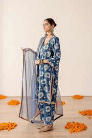 Dia Blue Straight Kurta Set 4