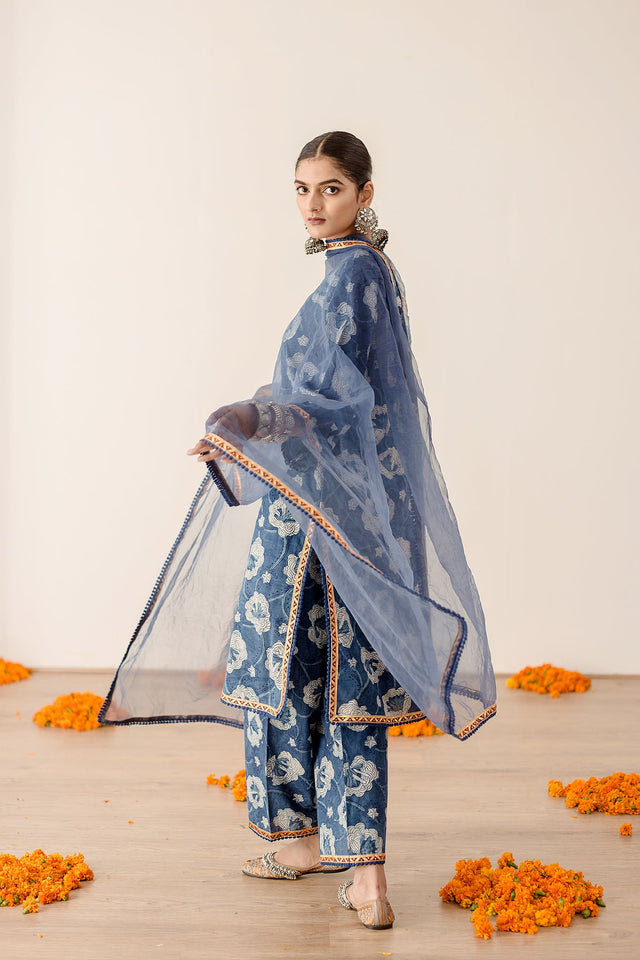 Dia Blue Straight Kurta Set