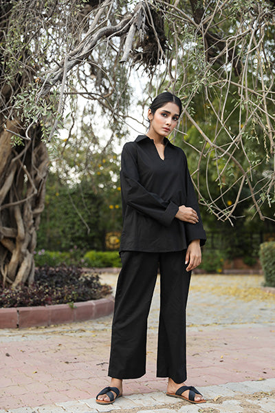Ekta Black Cotton Top