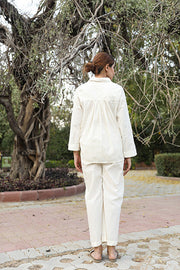 Ekta White Cotton Co-Ord Set 6
