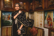 Gold Zardozi Emira Black Cottin Kurta Set With Cotton Dupatta 4