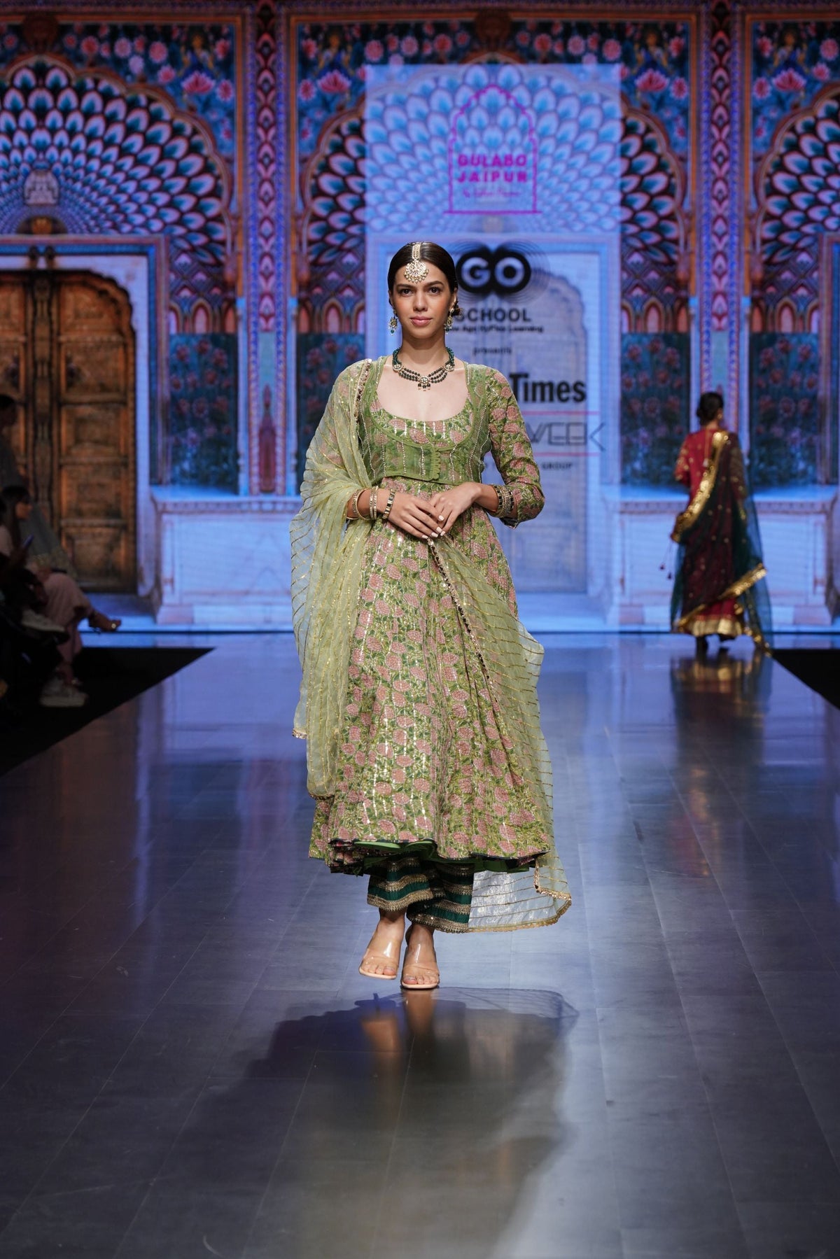 Farah Green Anarkali Set