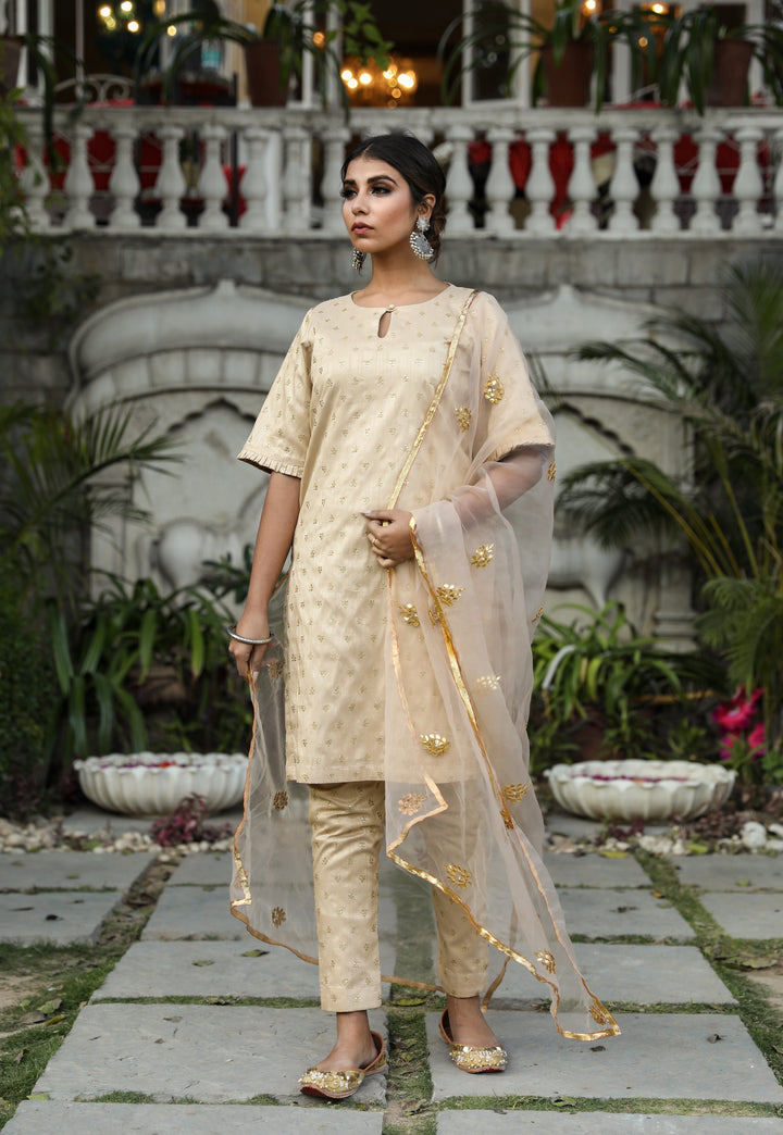 Falki Beige Straight Set Gulabo Jaipur