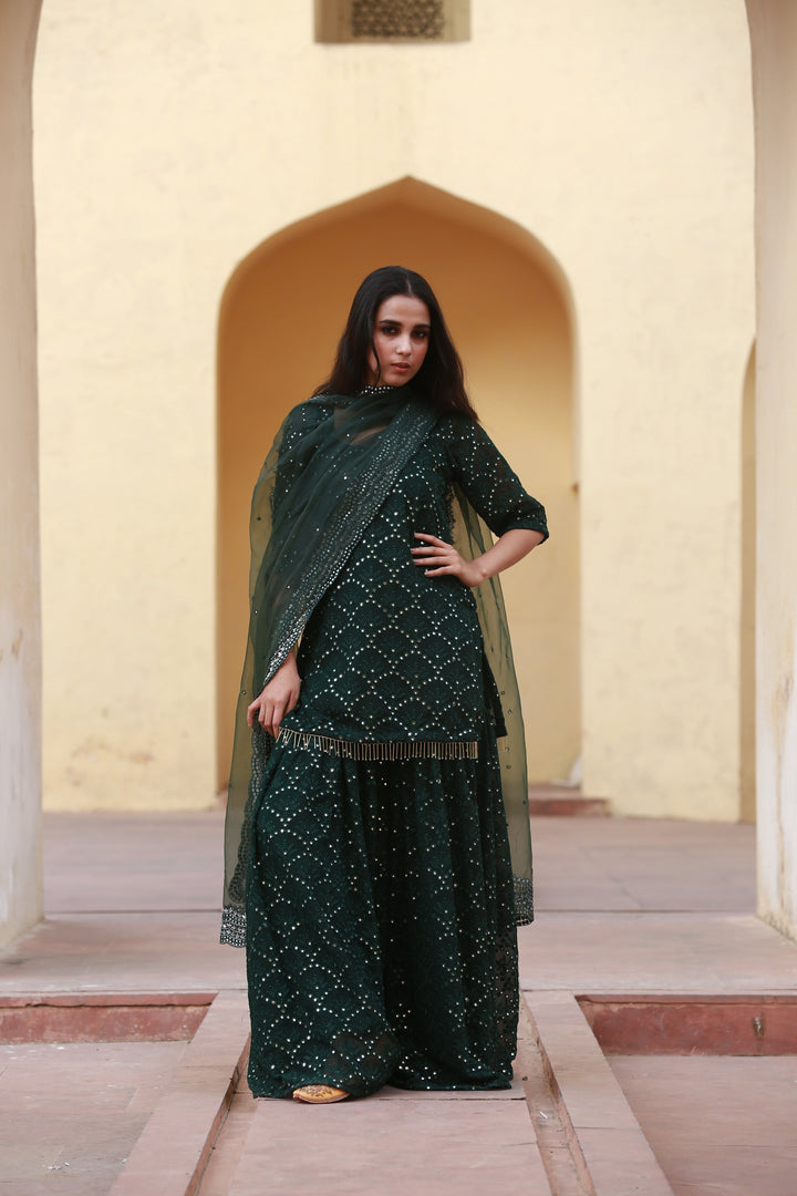 GLORY Emerald Sharara Set Gulabo Jaipur