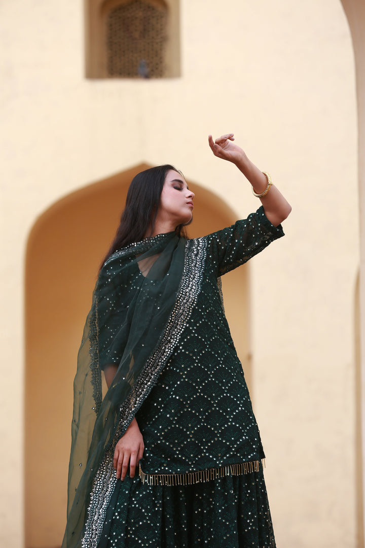GLORY Emerald Sharara Set Gulabo Jaipur