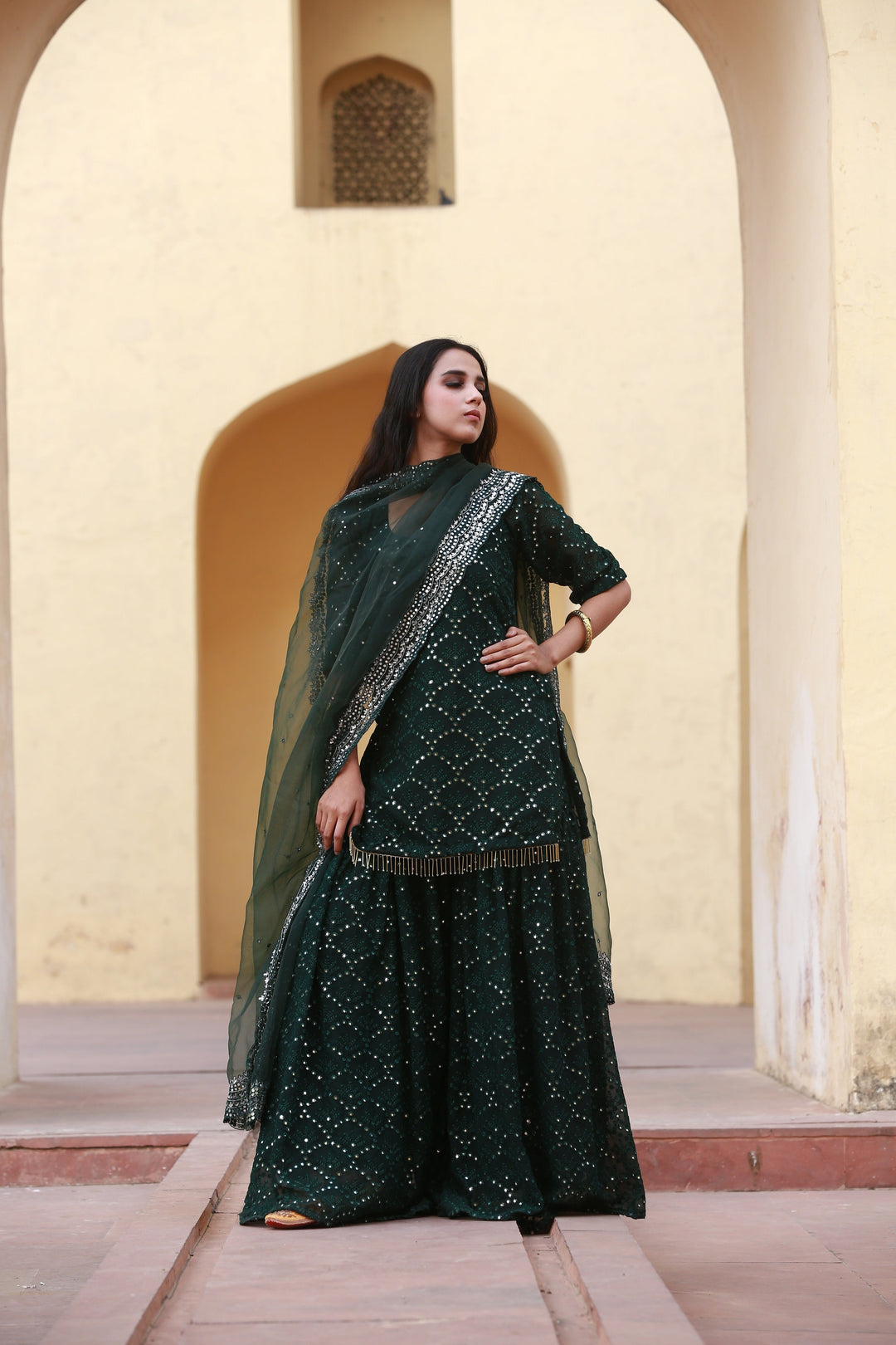 GLORY Emerald Sharara Set Gulabo Jaipur