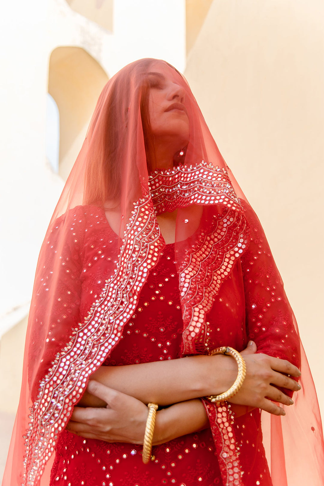 GLORY Red Sharara Set Gulabo Jaipur