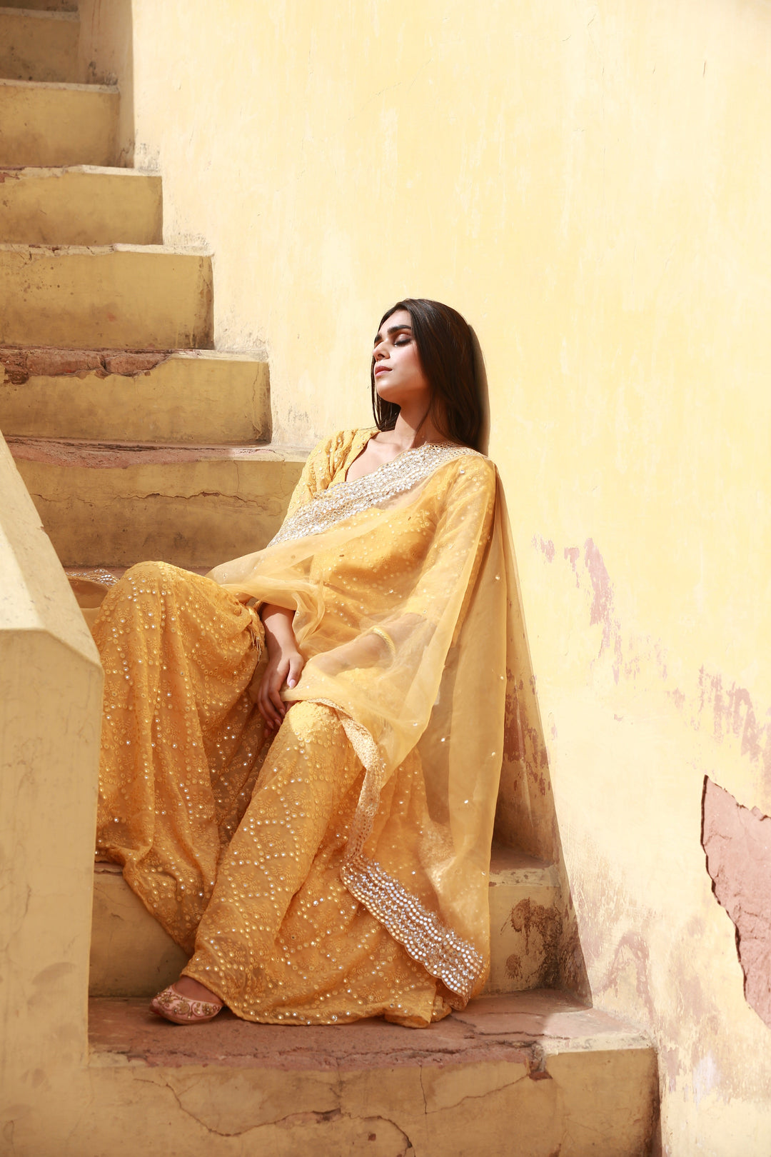 GLORY YELLOW SHARARA SET Gulabo Jaipur