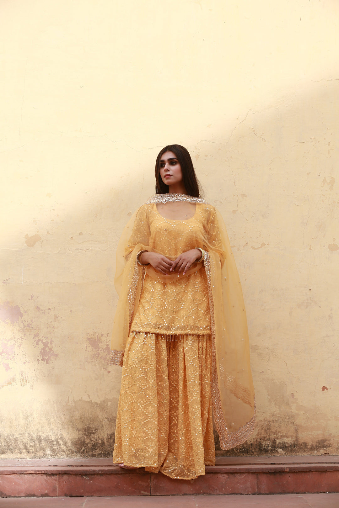 GLORY YELLOW SHARARA SET Gulabo Jaipur