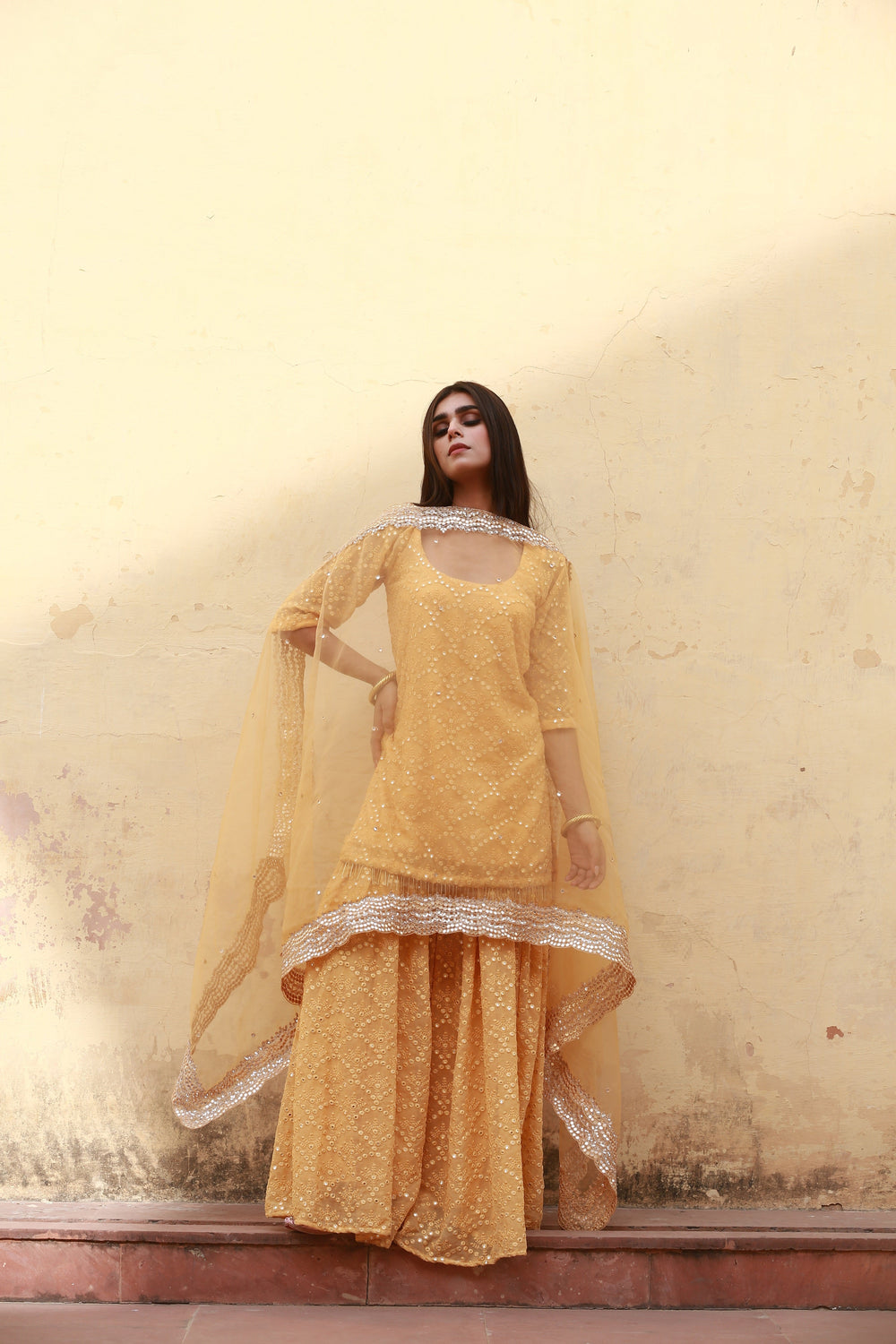 GLORY YELLOW SHARARA SET Gulabo Jaipur
