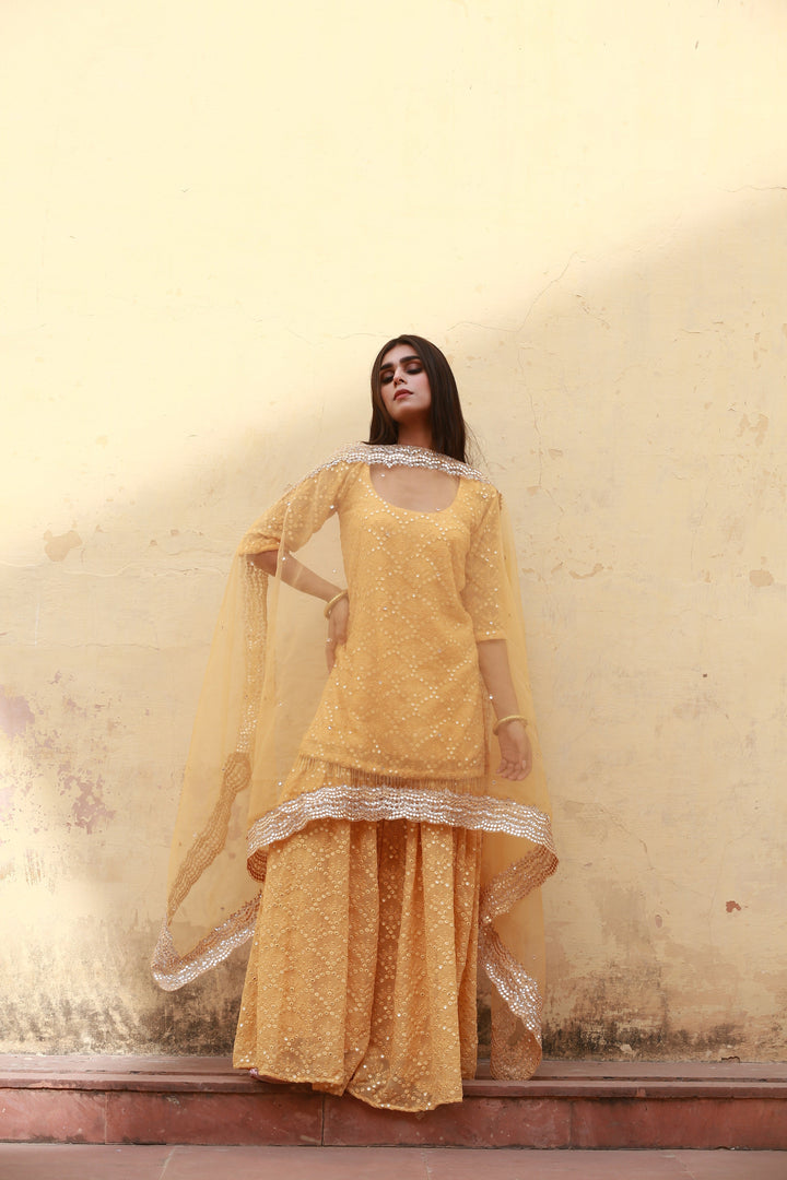 GLORY YELLOW SHARARA SET Gulabo Jaipur