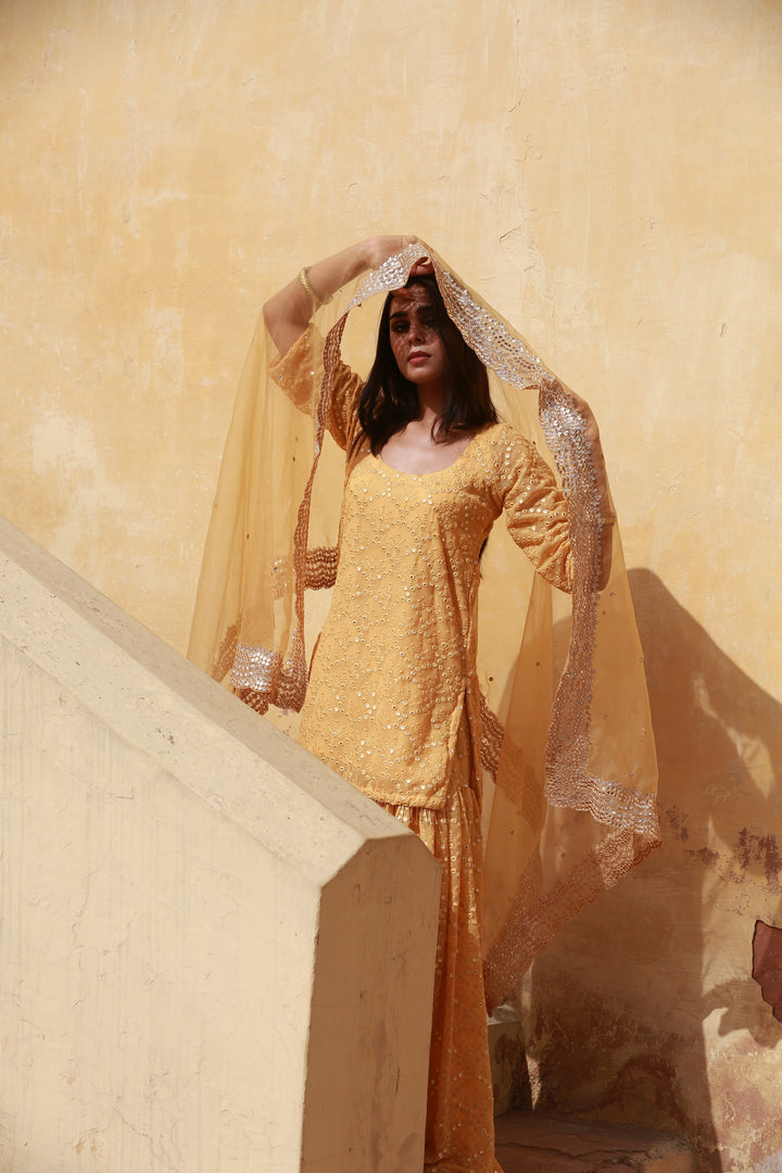 GLORY YELLOW SHARARA SET Gulabo Jaipur