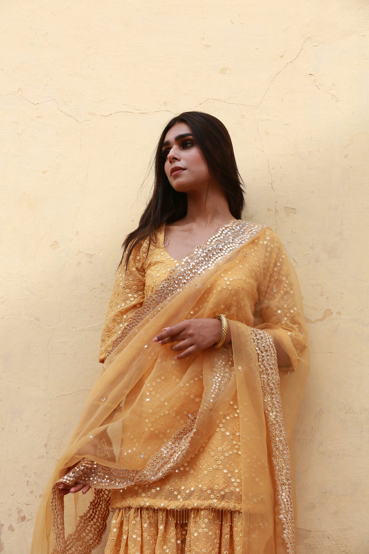GLORY YELLOW SHARARA SET Gulabo Jaipur