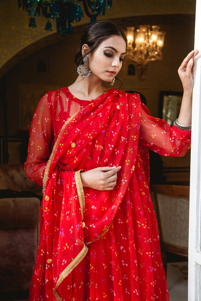 Gomti Red  Kurta Set