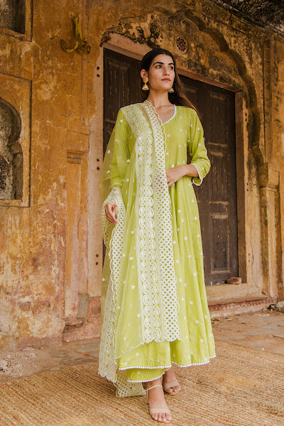 Hairat Green Anarkali Set Gulabo Jaipur