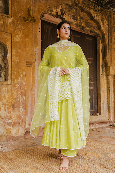Hairat Green Anarkali Set Gulabo Jaipur