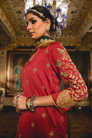 Chanderi Kurta Gotta Pati Zari Imama Maroon Sharara Set With Organza Dupatta 7