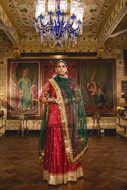 Chanderi Kurta Gotta Pati Zari Imama Maroon Sharara Set With Organza Dupatta 5