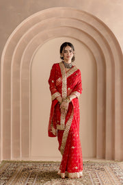 Georgette Bhandej Gulshan Saree With Kachi Patti Work 1