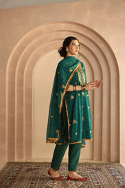Shama Green Georgette Straight Kurta Set With Gota Patti Detailing 2