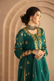 Shama Green Georgette Straight Kurta Set With Gota Patti Detailing 3