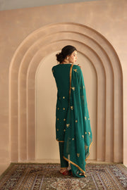 Shama Green Georgette Straight Kurta Set With Gota Patti Detailing 5
