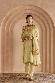 Shama Pista Georgette Straight Kurta Set With Gota Patti Detailing Gulabo Jaipur