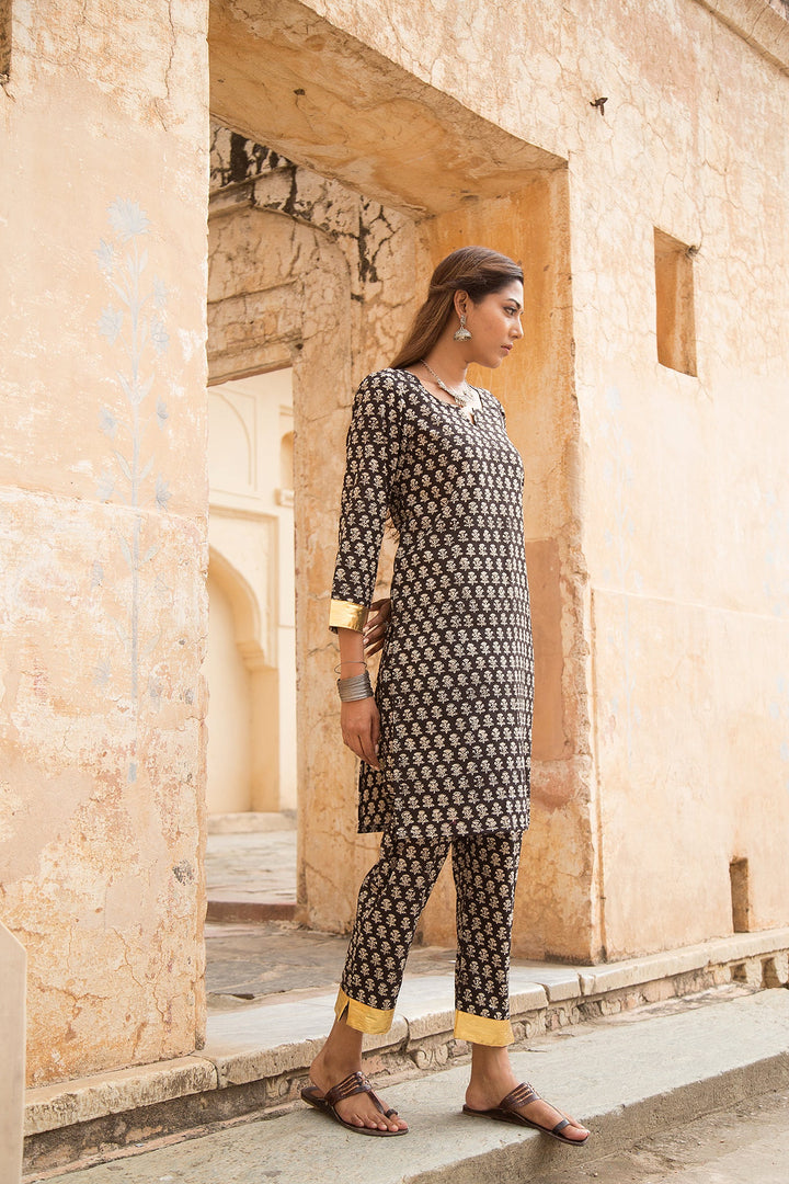 Inara Black Straight Set Gulabo Jaipur