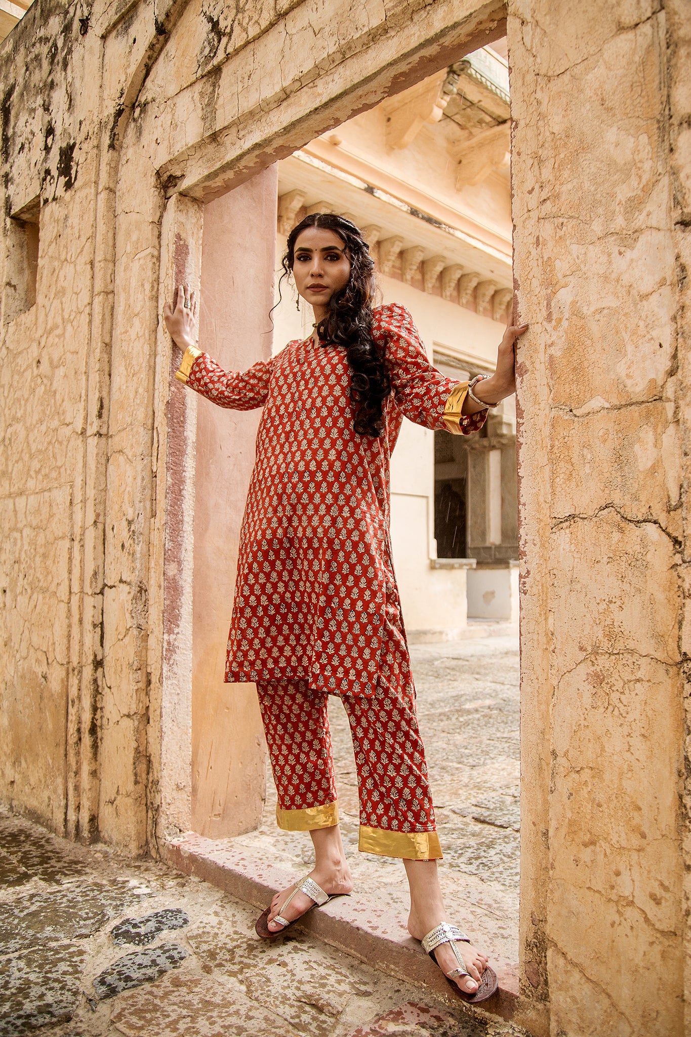 Inara Red Straight Set Gulabo Jaipur