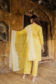 Hairat Yellow Straight kurta set 5