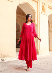Janhvi Pink Anarkali Set 2