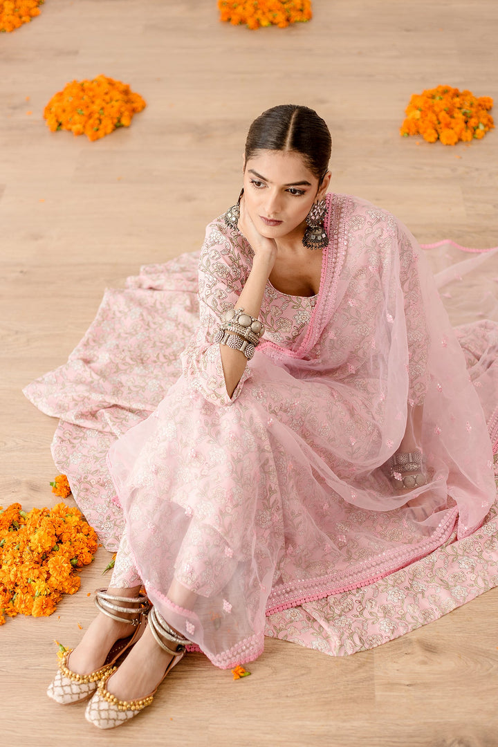 KHUSHI PINK ANARKALI SET Gulabo Jaipur