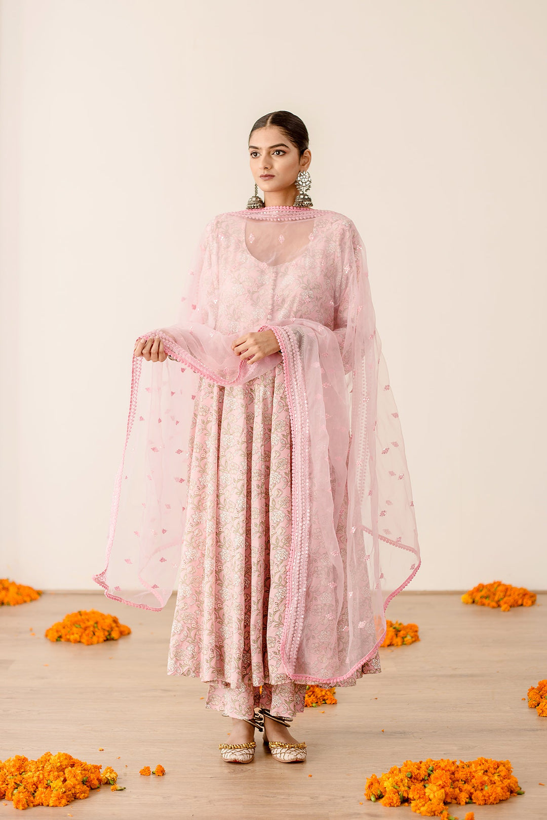 KHUSHI PINK ANARKALI SET Gulabo Jaipur